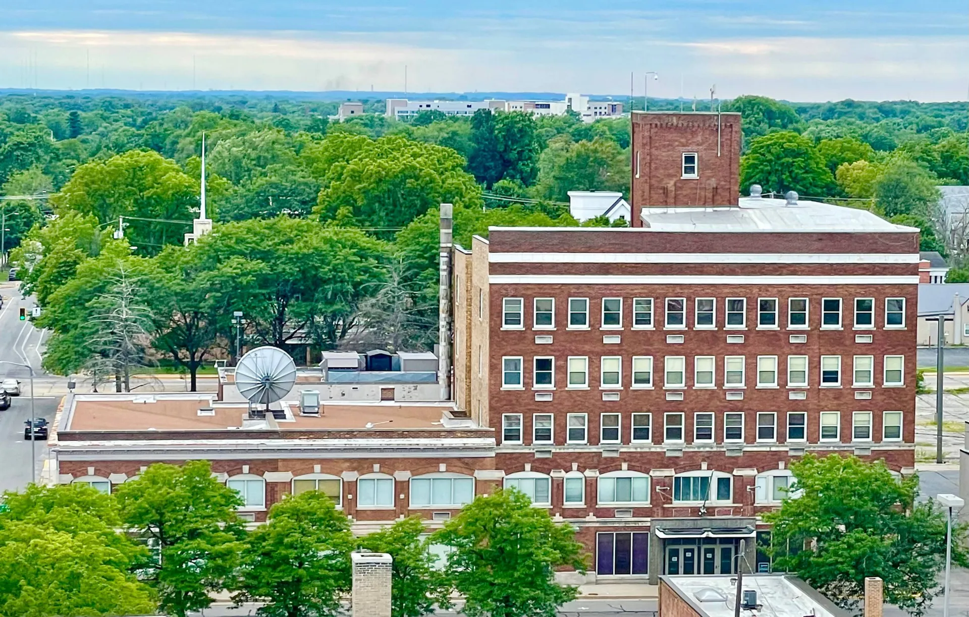 The Enterprise Building overlooking downtown Elkhart
